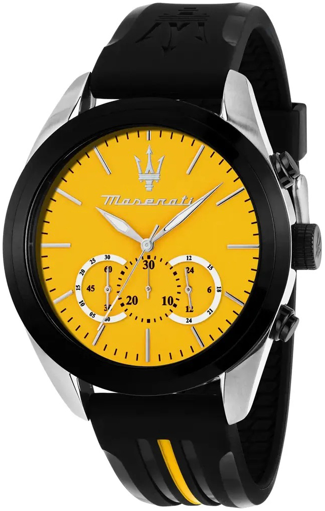 Maserati Herreklokke R8871612045 Traguardo Gul/Gummi Ø45 mm