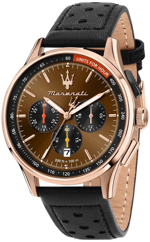Maserati Herreklokke R8871624011 Sorpasso Brun/Lær Ø42 mm