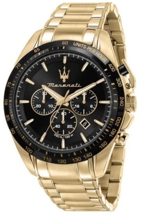 Maserati Herreklokke R8873612041 Traguardo Sort/Gulltonet stål Ø45