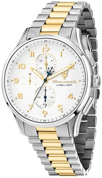 Maserati Herreklokke R8873624003 Sorpasso Hvit/Gulltonet stål Ø42 mm