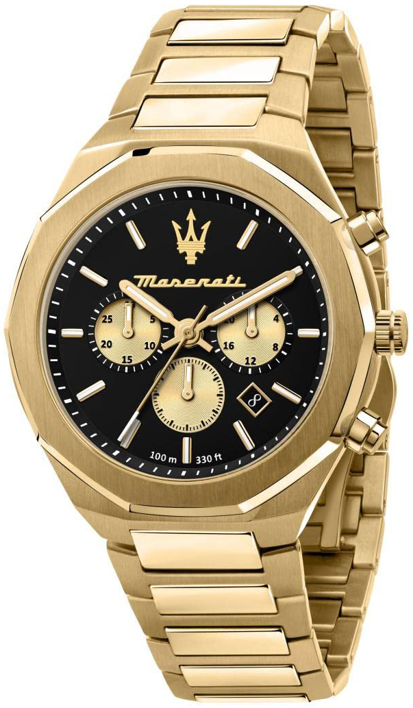 Maserati Herreklokke R8873642001 Sfida Sort/Gulltonet stål Ø45 mm