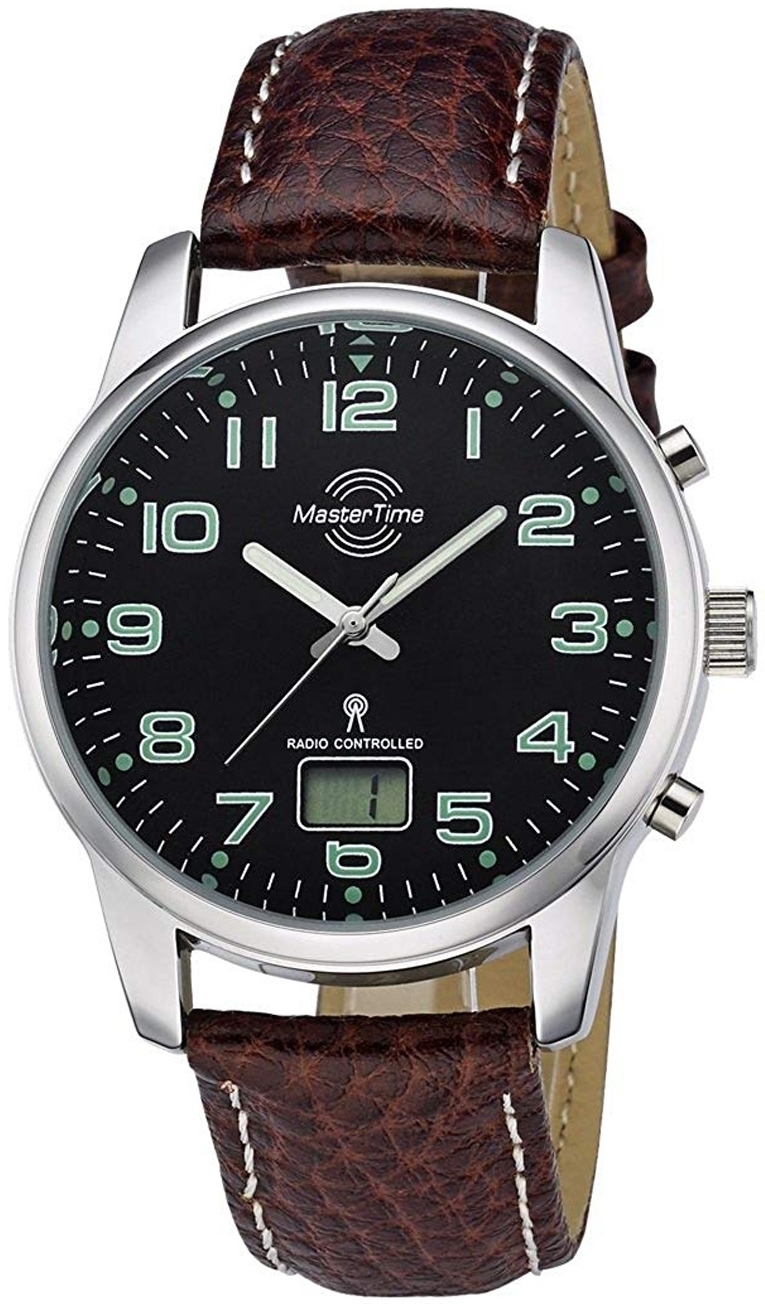 Master Time Herreklokke MTGA-10426-22L Funk Basic Sort/Lær Ø41 mm