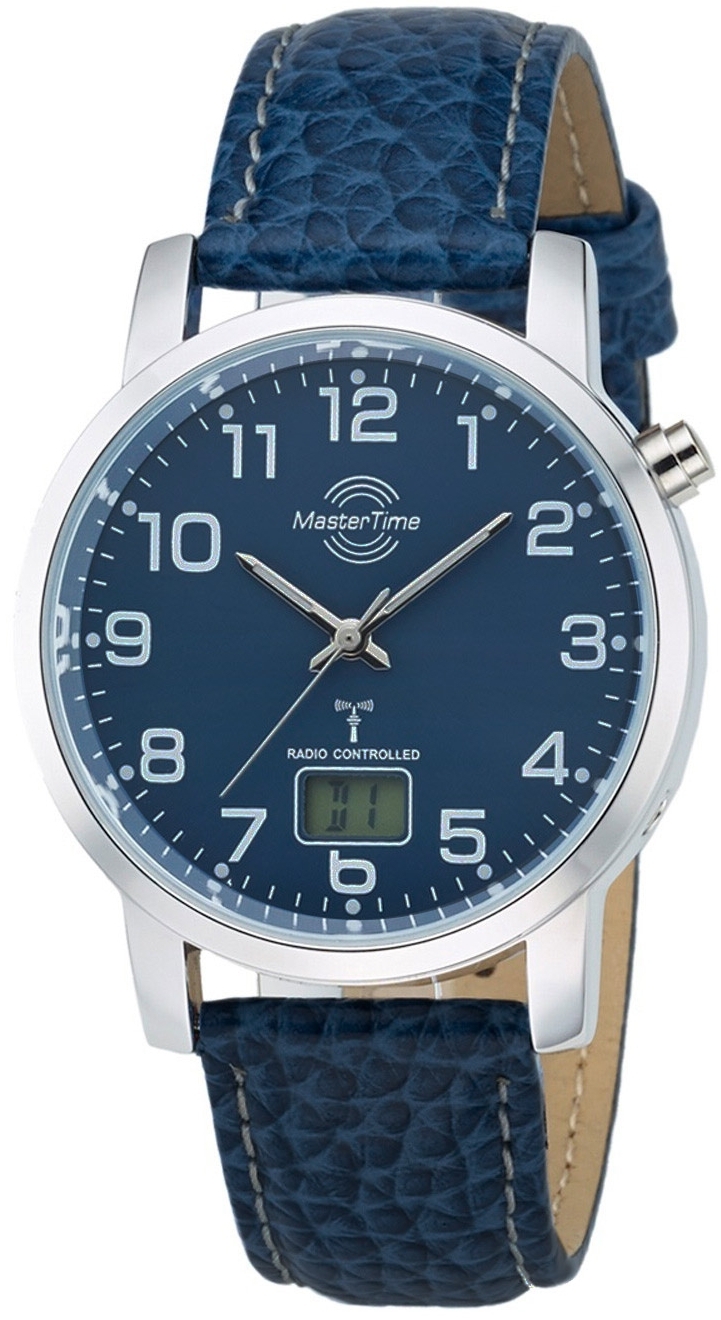 Master Time Herreklokke MTGA-10493-32L Funk Basic Blå/Lær Ø41 mm