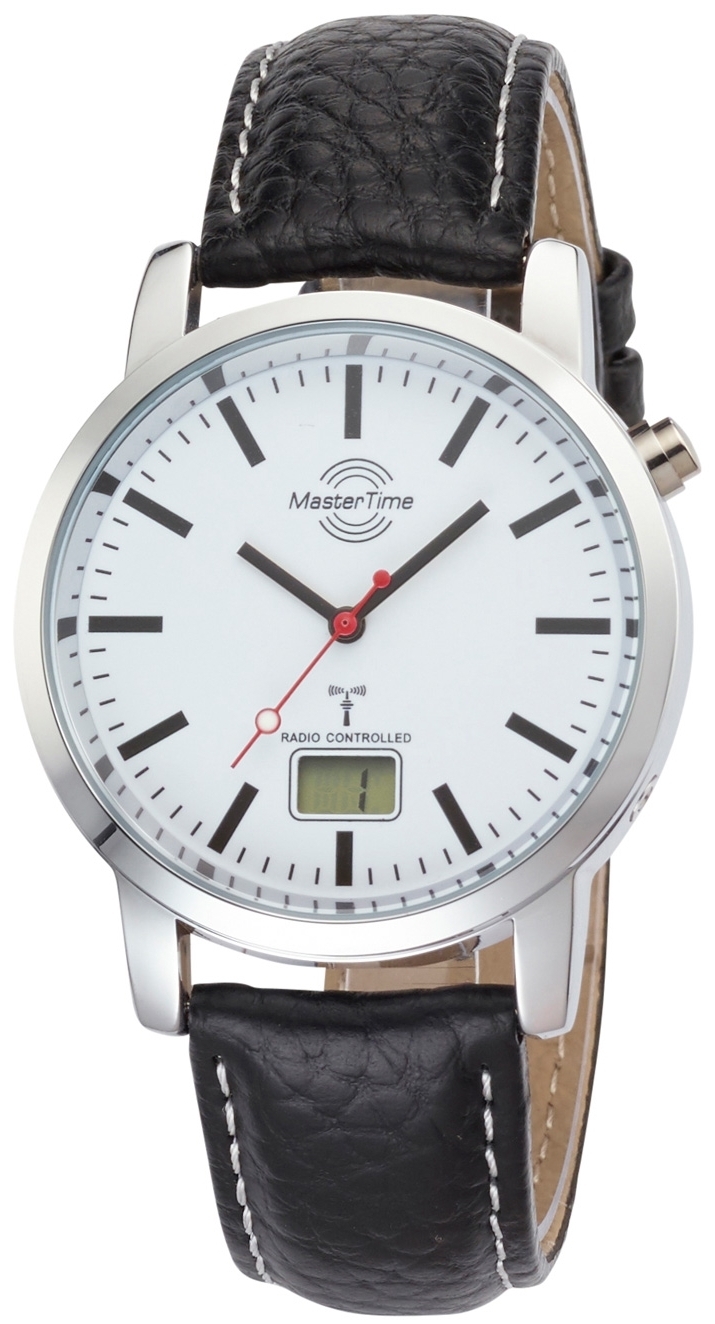 Master Time Herreklokke MTGA-10592-20L Funk Basic Hvit/Lær Ø41 mm