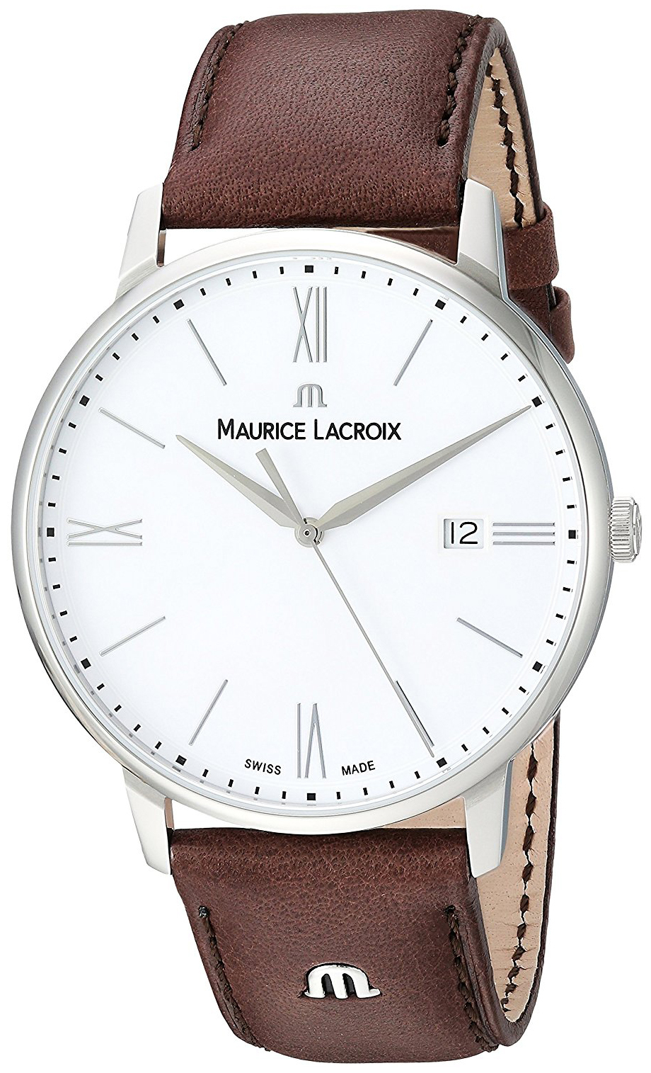 Maurice Lacroix Eliros Herreklokke EL1118-SS001-113-1 Hvit/Lær Ø40 - Maurice Lacroix