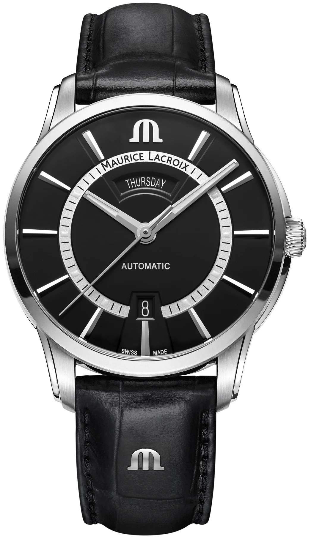 Maurice Lacroix Herreklokke PT6358-SS001-332-2 Pontos Grå/Lær