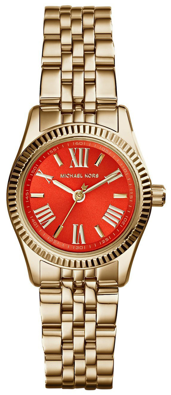 Michael Kors Dameklokke MK3284 Rød/Gulltonet stål Ø26 mm - Michael Kors