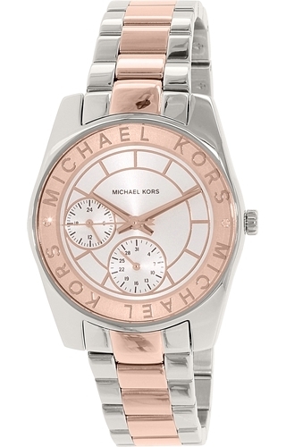 Michael Kors Dameklokke MK6196 Flerfarget/Rose-gulltonet stål Ø32 mm - Michael Kors