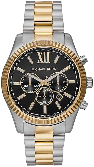 Michael Kors Herreklokke MK9207 Lexington Sort/Gulltonet stål Ø44 mm
