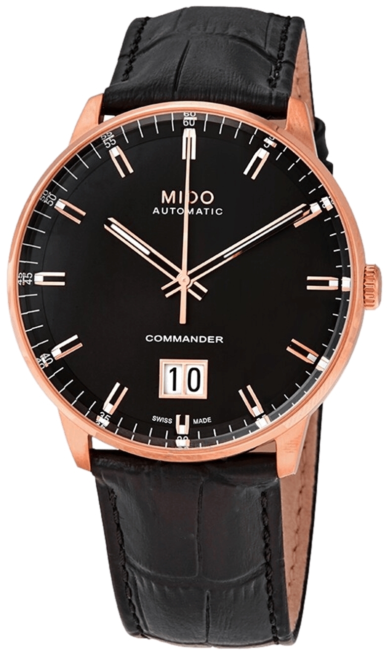 Mido Herreklokke M021.626.36.051.00 Commander Sort/Lær Ø42 mm