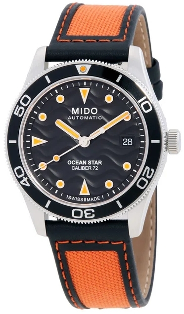 Mido M026.907.17.051.00 Ocean Star Sort/Lær Ø39 mm