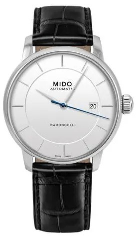 Mido Herreklokke M037.407.16.031.00 Baroncelli Sølvfarget/Lær Ø39