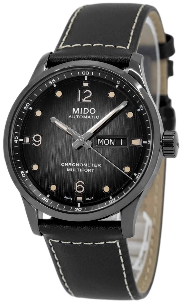 Mido Herreklokke M038.431.36.057.00 Multifort Grå/Lær Ø42 mm