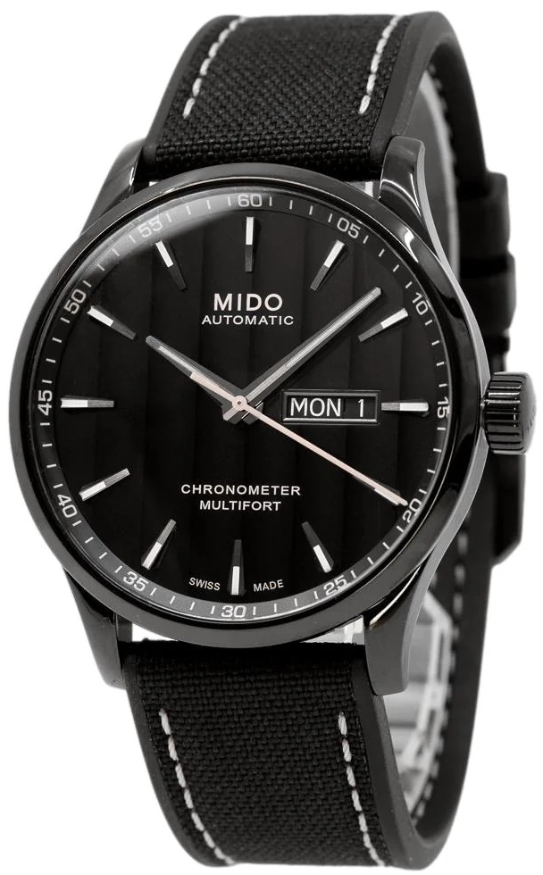 Mido Herreklokke M038.431.37.051.00 Multifort Sort/Gummi Ø42 mm