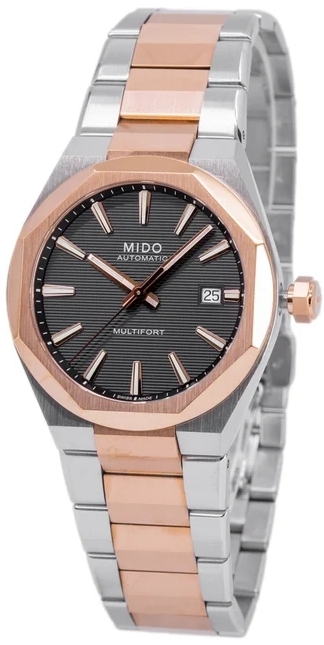 Mido Herreklokke M055.507.22.051.00 Multifort Sort/Rose-gulltonet