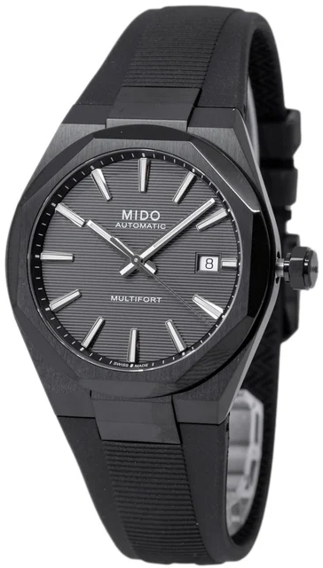 Mido Herreklokke M055.507.37.051.00 Multifort Sort/Gummi Ø40 mm