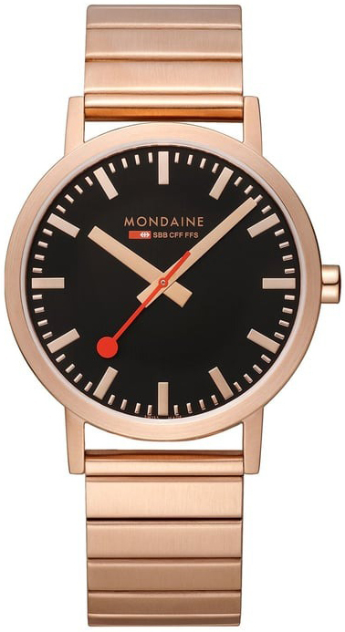 Mondaine A660.30360.16SBR Classic Sort/Rose-gulltonet stål Ø40 mm