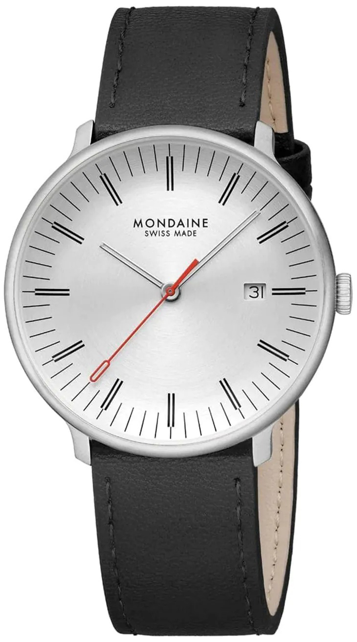 Mondaine Herreklokke MLE.41210.LBV Doppio Sølvfarget/Lær Ø41 mm