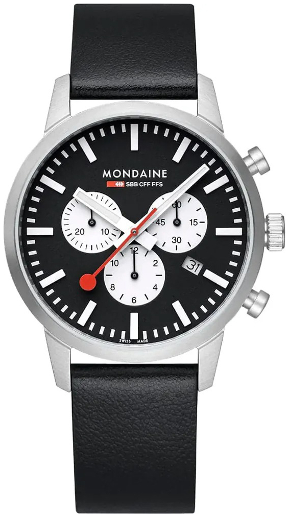 Mondaine Herreklokke MSD.41420.LBV Neo Sort/Lær Ø41 mm