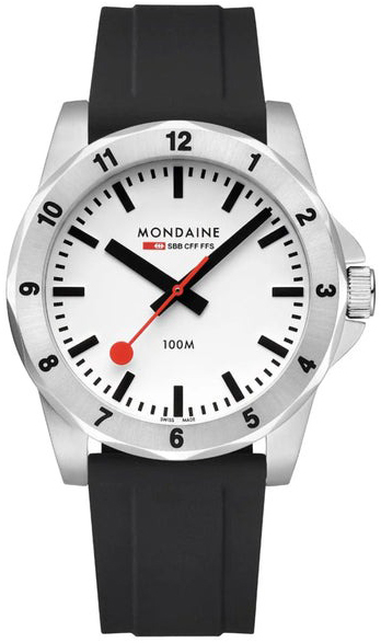 Mondaine Herreklokke MSN.4211B.RB Numeri Hvit/Gummi Ø42 mm