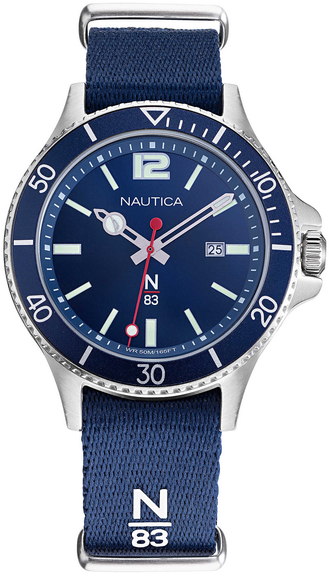 Nautica Herreklokke NAPABS904 Blå/Tekstil Ø43 mm