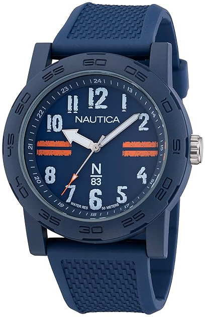 Nautica Herreklokke NAPATS306 N83 Blå/Gummi Ø44 mm