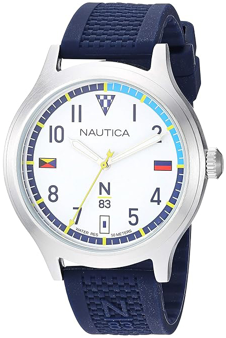 Nautica Herreklokke NAPCFS903 N83 Hvit/Gummi Ø43 mm
