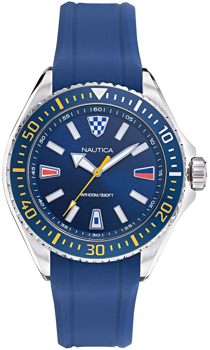 Nautica Herreklokke NAPCPS014 Crandon Park Blå/Gummi Ø46 mm