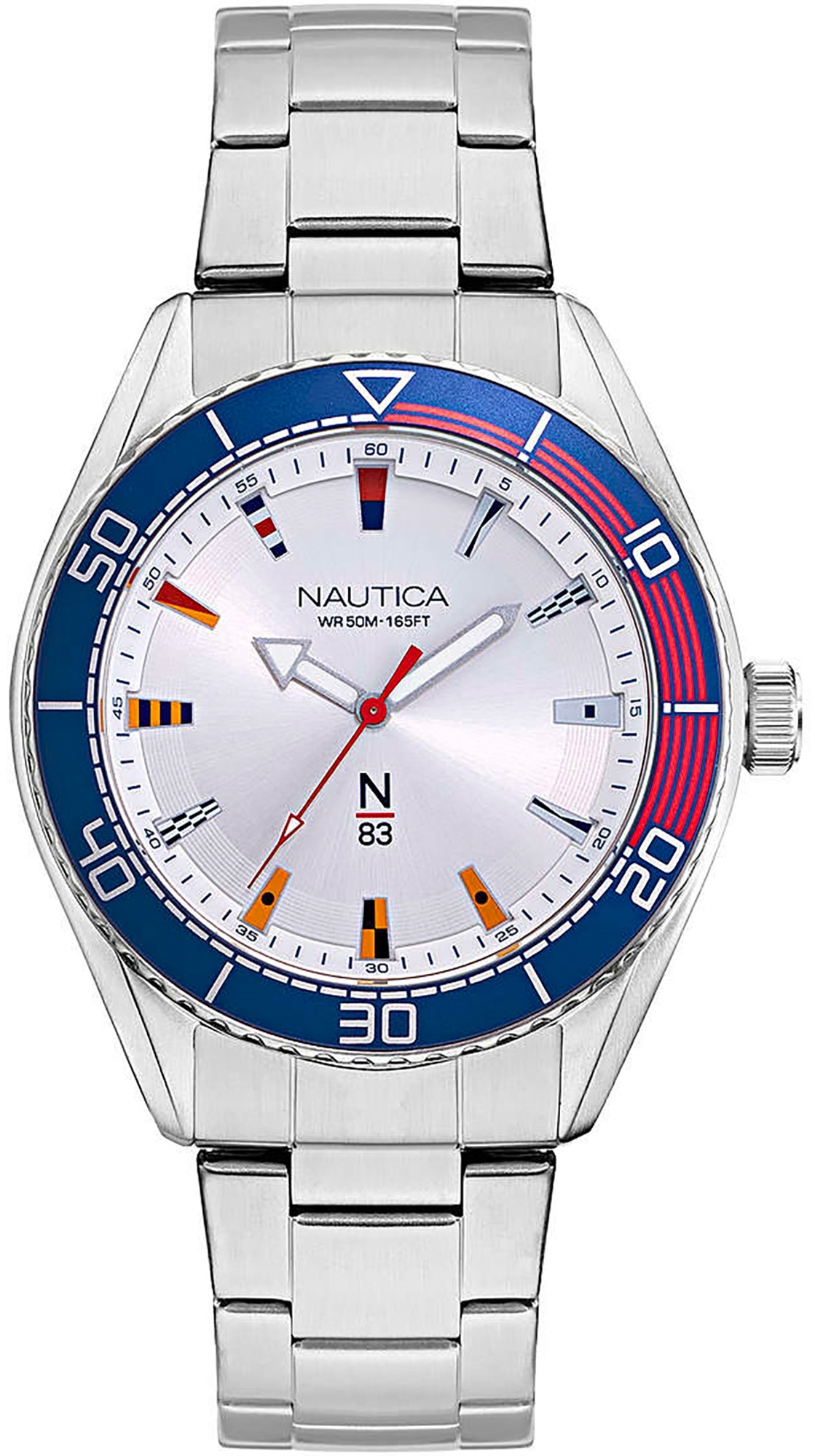 Nautica Herreklokke NAPFWS005 Sølvfarget/Stål Ø44 mm