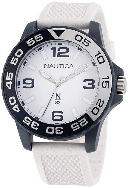 Nautica Herreklokke NAPFWS301 N83 Sølvfarget/Gummi Ø45 mm
