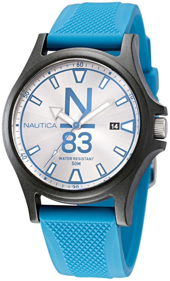 Nautica Herreklokke NAPJSS225 Java Sea Sølvfarget/Gummi Ø40 mm
