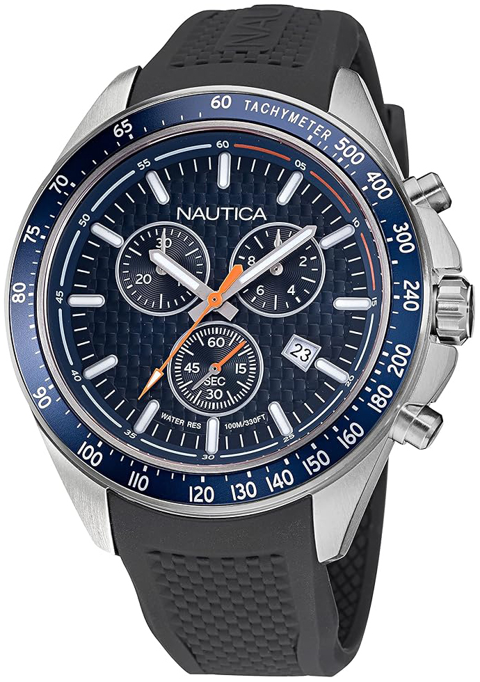 Nautica Herreklokke NAPOBF121 Ocean Beach Blå/Gummi Ø46 mm