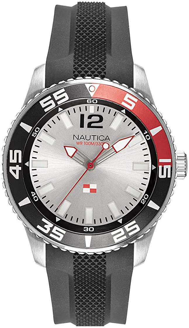 Nautica Herreklokke NAPPBP904 Sølvfarget/Gummi Ø44 mm