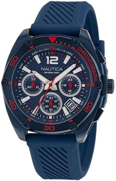 Nautica Herreklokke NAPTCS303 Tin Can Bay Blå/Gummi Ø44 mm