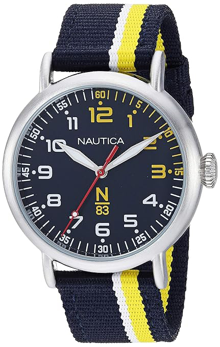 Nautica Herreklokke NAPWLS907 Wakeland Sort/Tekstil Ø40 mm