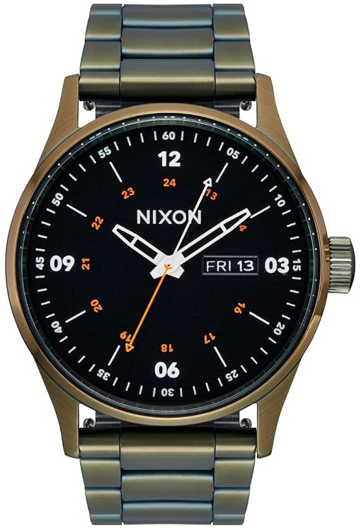 Nixon Herreklokke A356-5110-00 Sentry Sort/Stål Ø42 mm