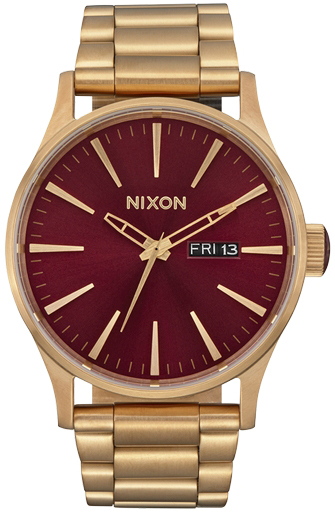 Nixon Herreklokke A3565094-00 Classic Rød/Rose-gulltonet stål Ø42