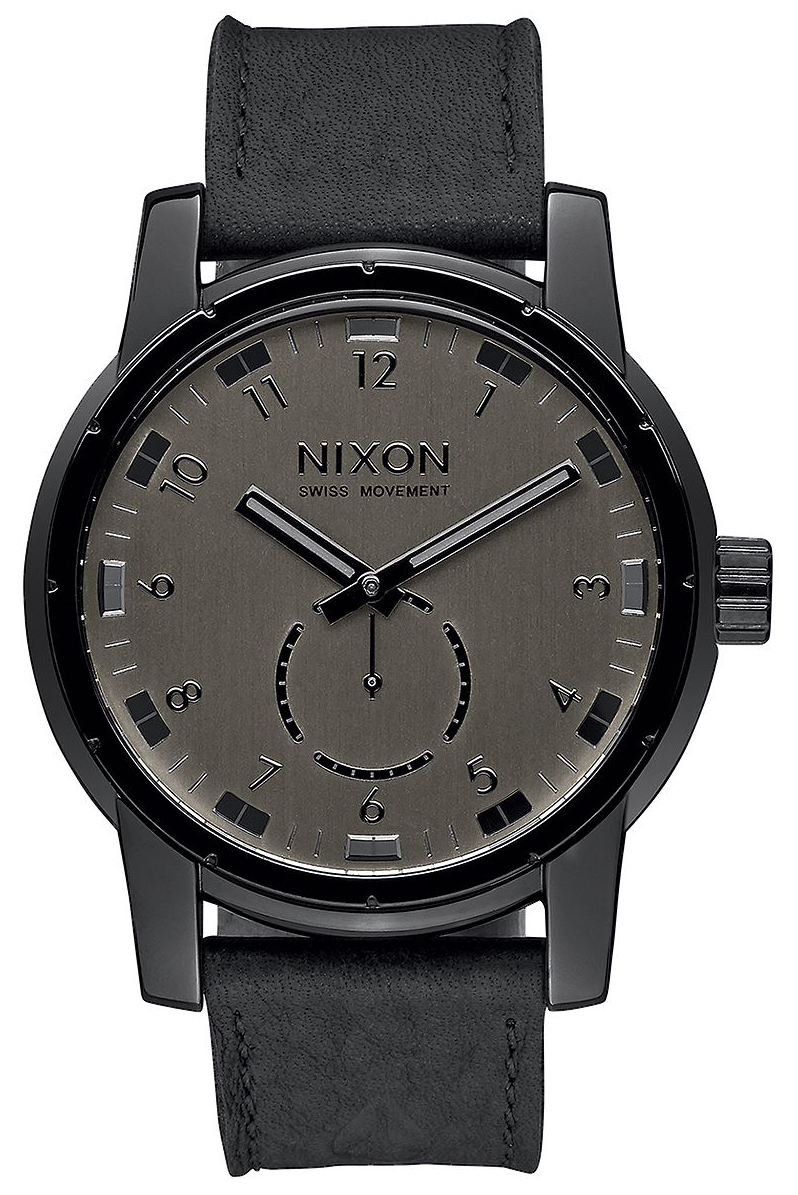 Nixon 99999 Herreklokke A938001-00 Grå/Lær Ø45 mm - Nixon