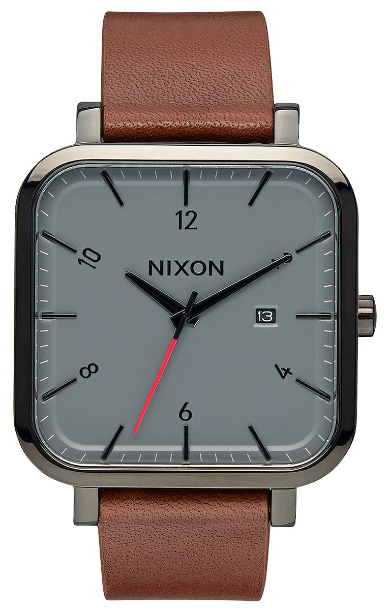 Nixon 99999 Herreklokke A939017-00 Grå/Lær - Nixon