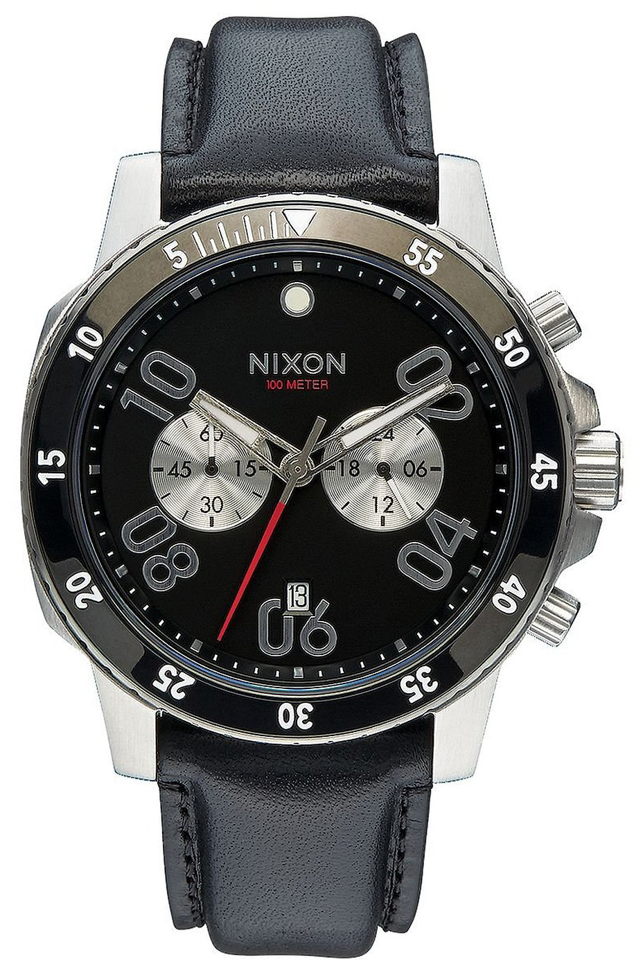 Nixon 99999 Herreklokke A940000-00 Sort/Lær Ø44 mm - Nixon