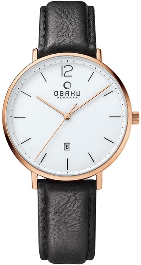 Obaku Herreklokke V181GDVWRB Toft Hvit/Lær Ø41 mm