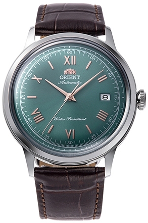 Orient Herreklokke RA-AC0023E30B Bambino Grønn/Lær Ø40.5 mm