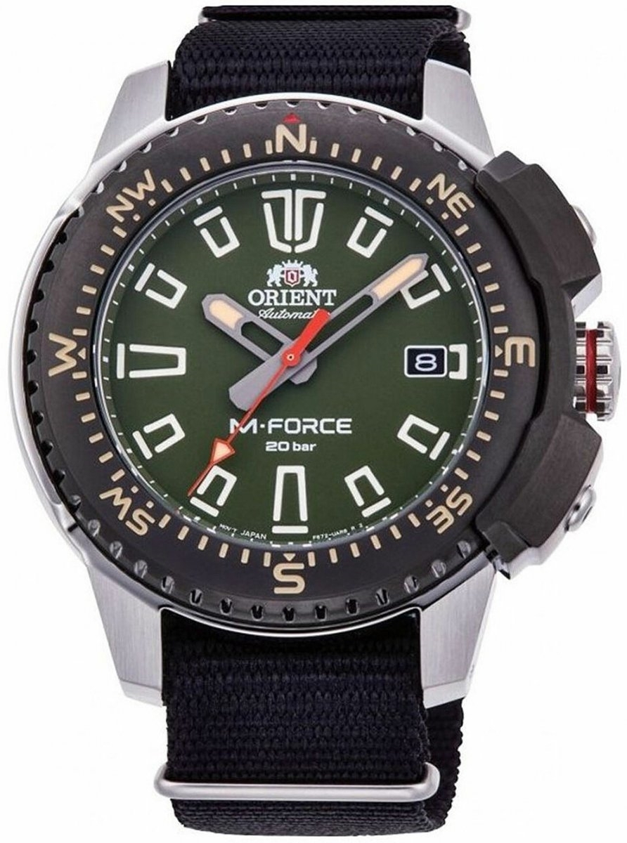 Orient Herreklokke RA-AC0N03E10B M-Force Grønn/Tekstil Ø47.3 mm