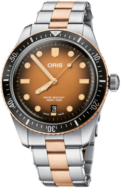 Oris Herreklokke 01 733 7707 4356-07 8 20 17 Diving Brun/Stål Ø40 mm