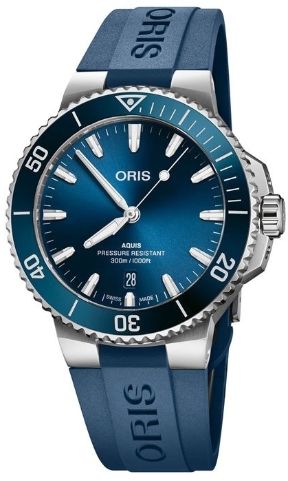 Oris Herreklokke 01 733 7787 4135-07 4 22 35FC Aquis Blå/Gummi
