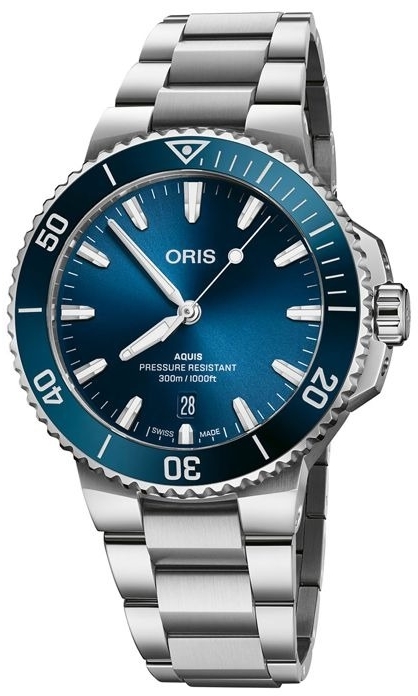 Oris Herreklokke 01 733 7787 4135-07 8 22 04PEB Aquis Blå/Stål