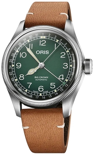 Oris 01 754 7779 4067-Set Big Crown Grønn/Lær Ø38 mm
