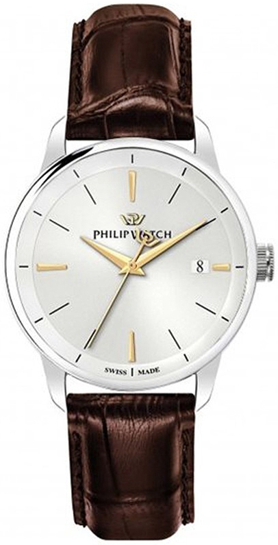 Philip Watch Herreklokke R8251150008 Classic Sølvfarget/Lær Ø40 mm