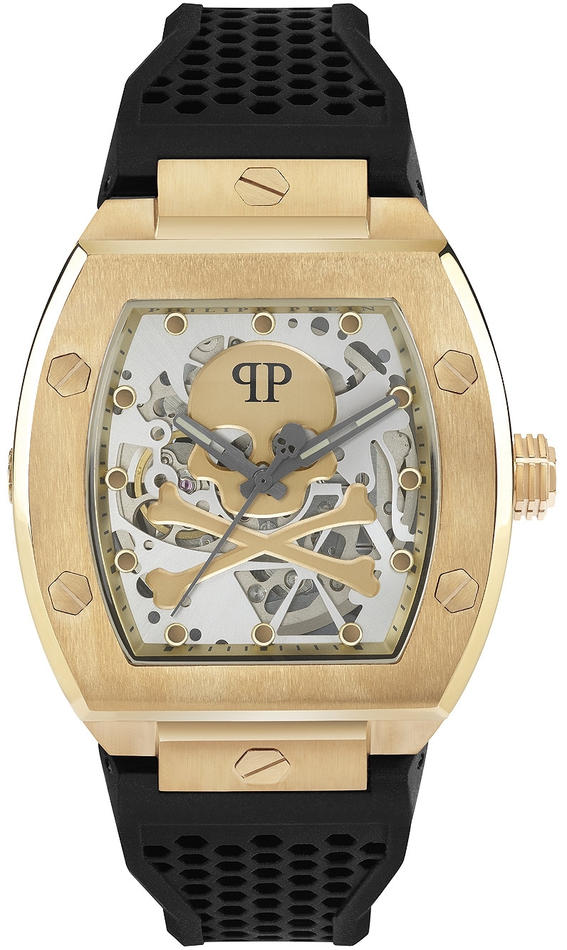 Philipp Plein Herreklokke PWBAA0321 The Skeleton Sølvfarget/Gummi