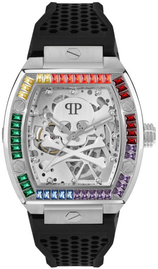 Philipp Plein Herreklokke PWBAA1423 The Skeleton Sølvfarget/Gummi